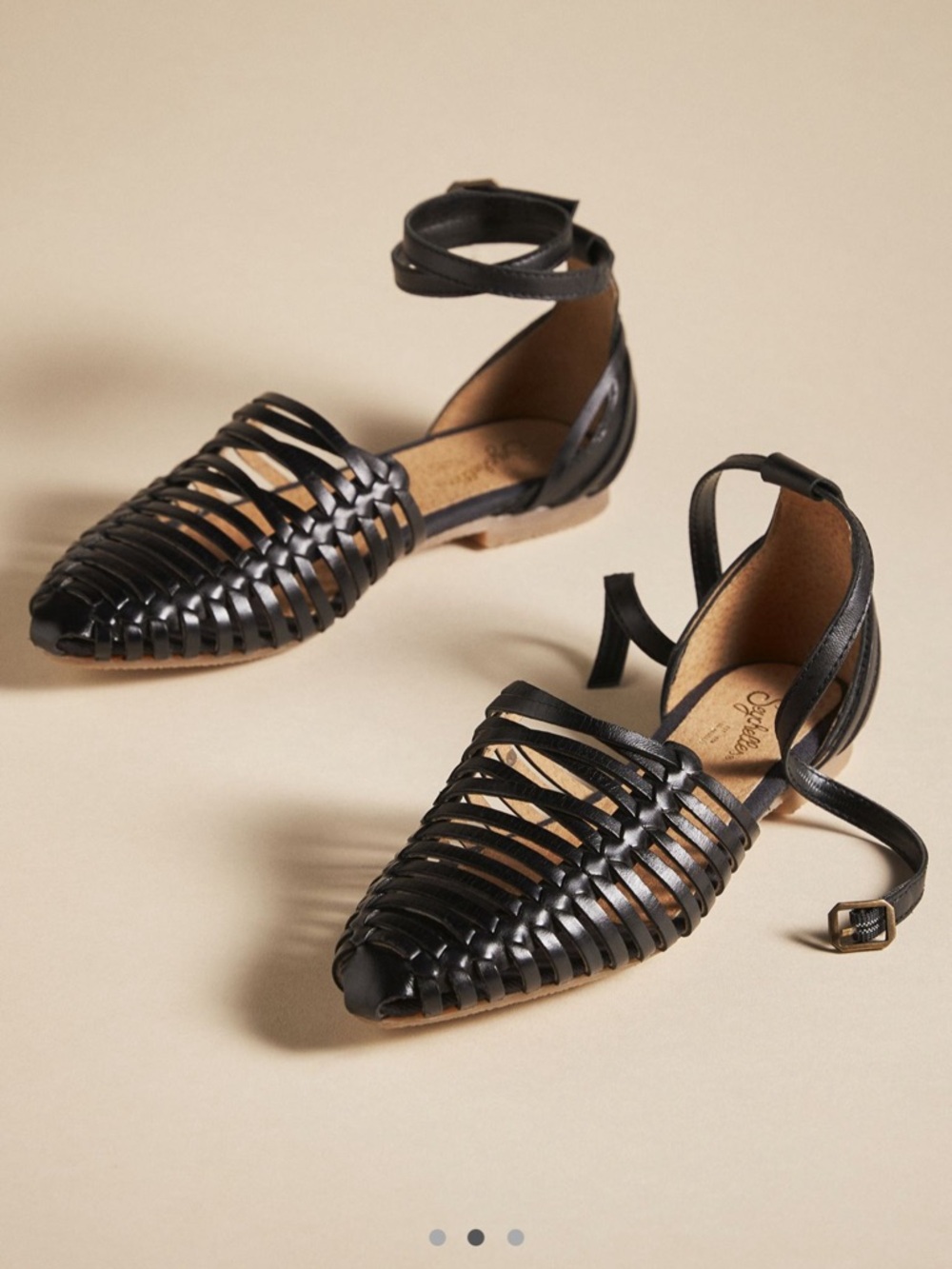 Seychelles 🖤 Trinket Woven Ankle-Tie Flat Sandals